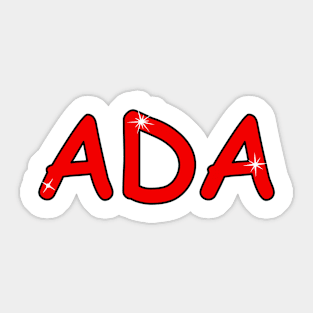 Ada name. Personalized gift for birthday your friend. Sticker